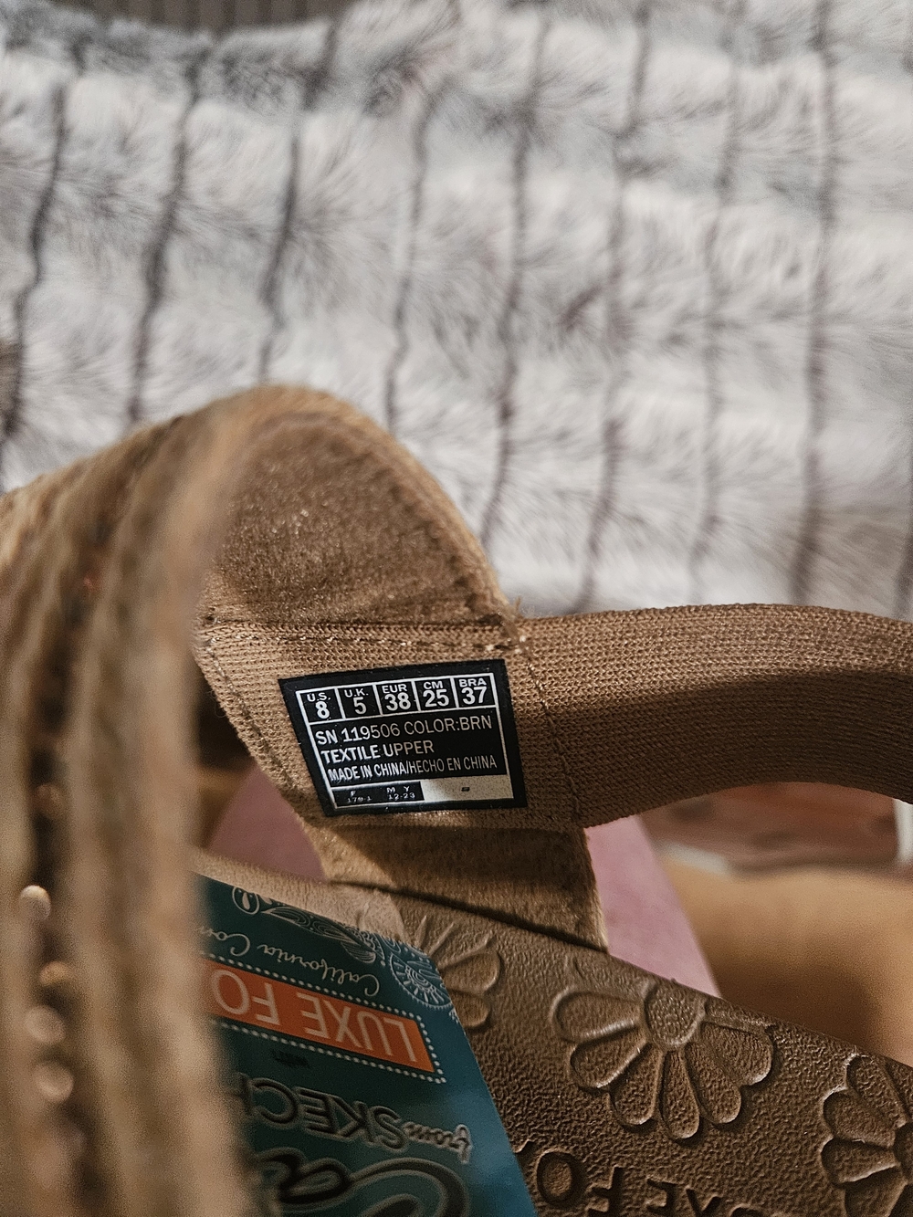 Skechers Women's Tan Embellished Double-Strap Slide Sandals - Picture 2 of 3